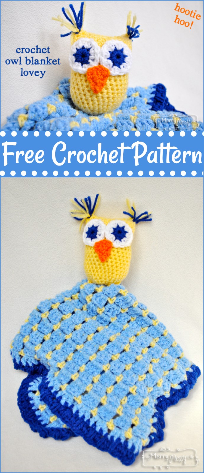 Crochet Owl Blanket Lovey Free Pattern