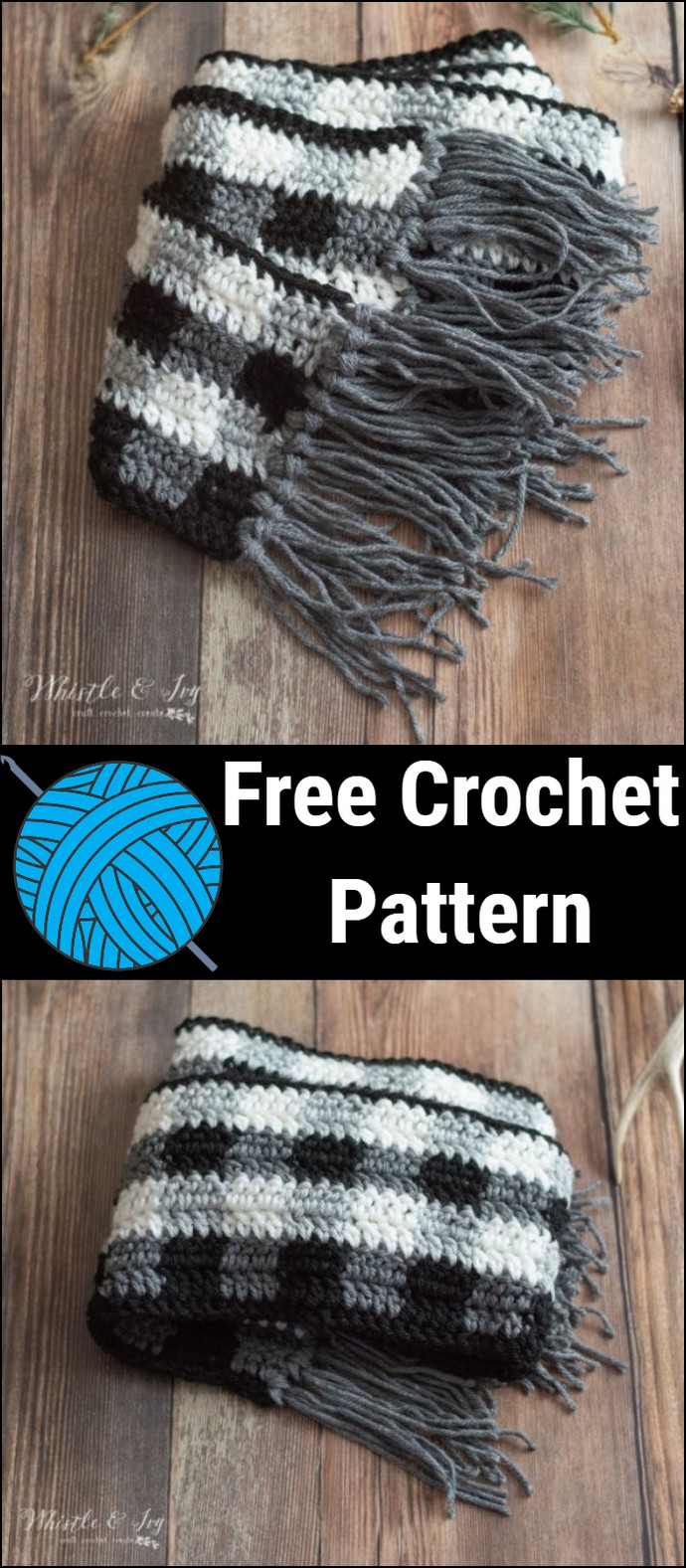 Free Crochet Buffalo Plaid Scarf