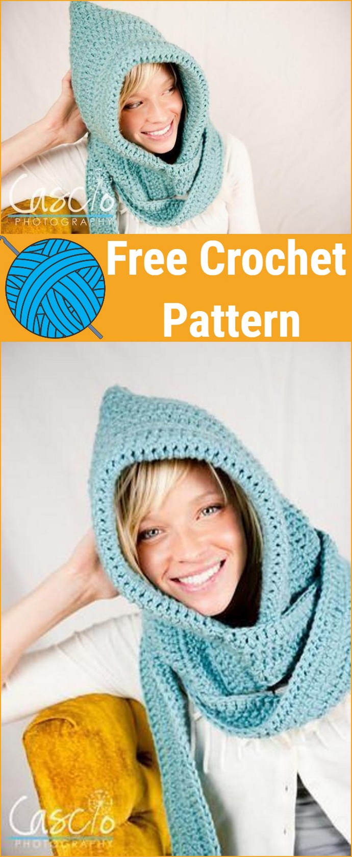 Free Crochet Hooded Scarf Pattern