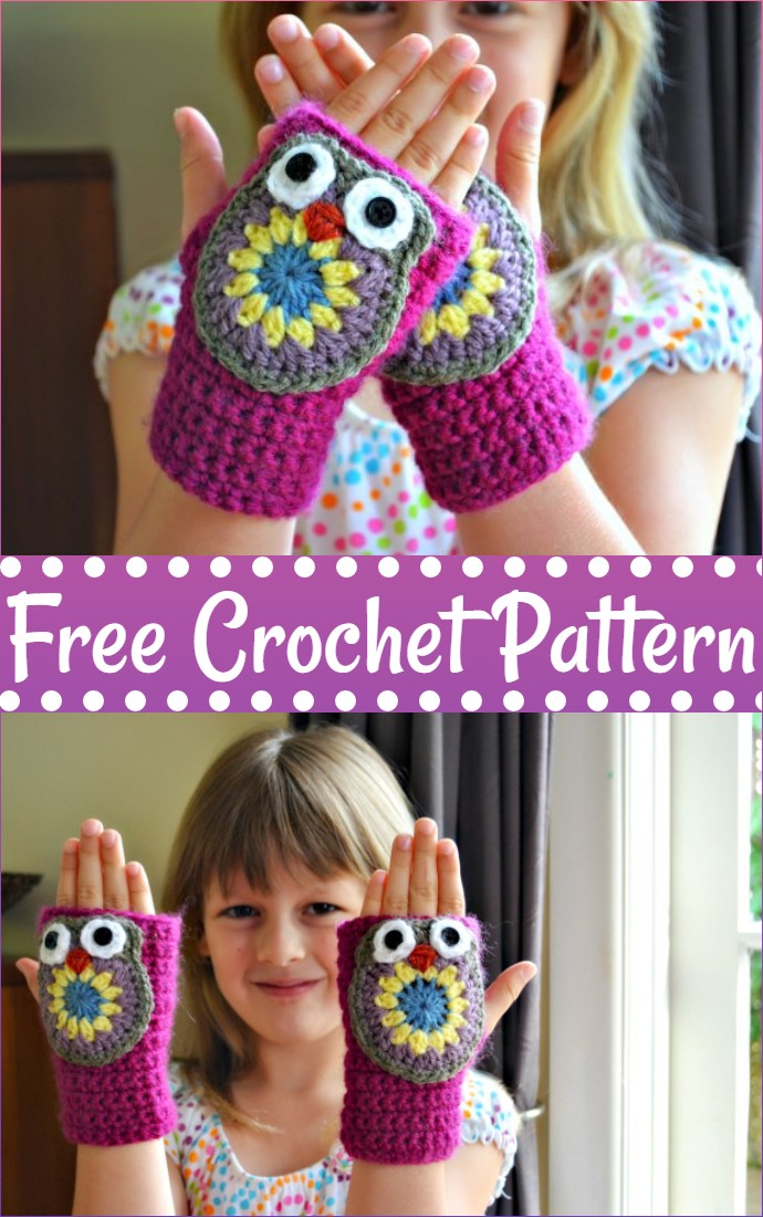 Free Crochet Owl Mittens