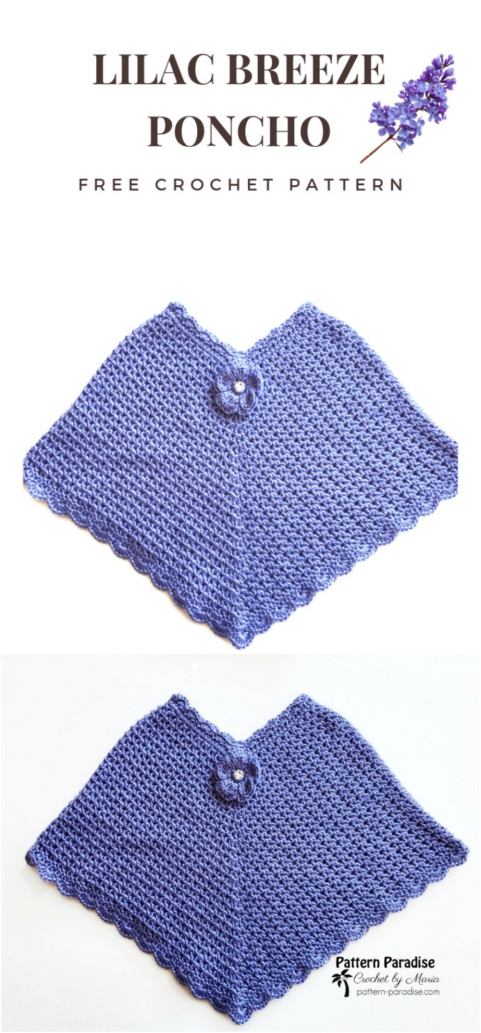 Free Crochet Pattern Lilac Breeze Poncho