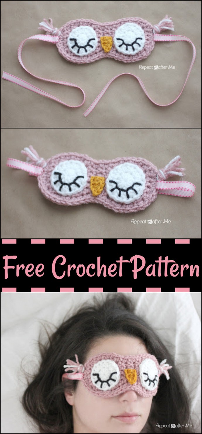 Free Crochet Sleepy Owl Mask