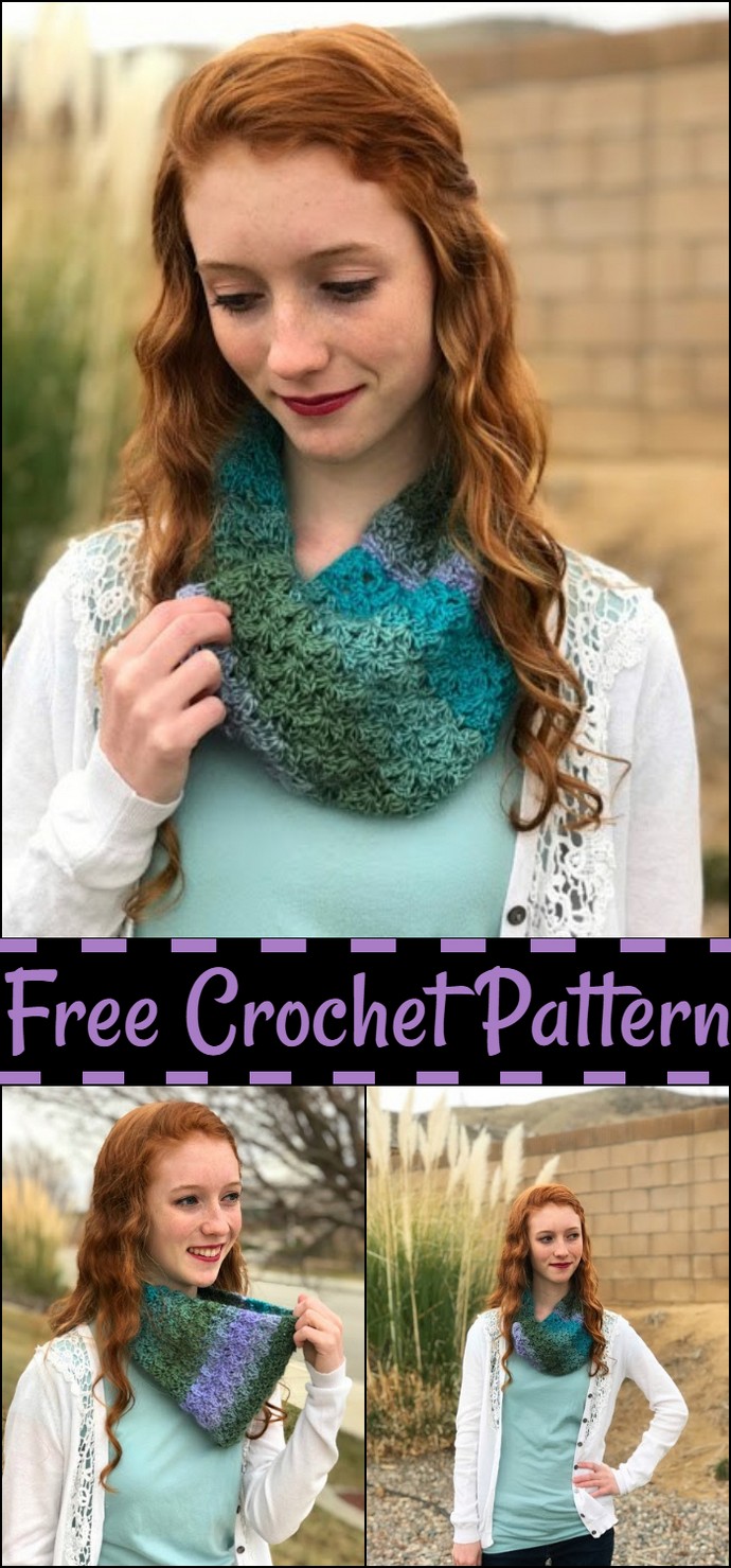 Peacock Cowl Free Crochet Pattern