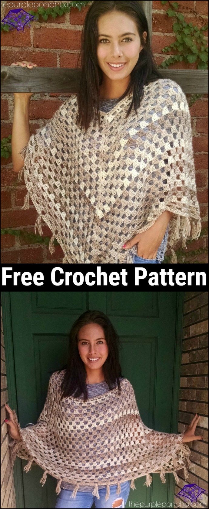 Timeless Boho Poncho Free Crochet Pattern