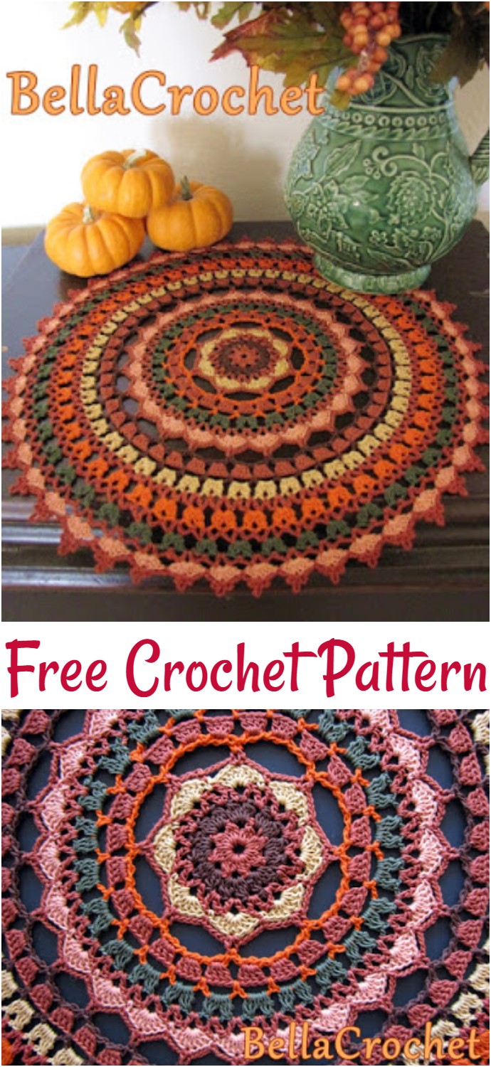Autumn Spice Mandala Doily A Free Crochet Pattern 