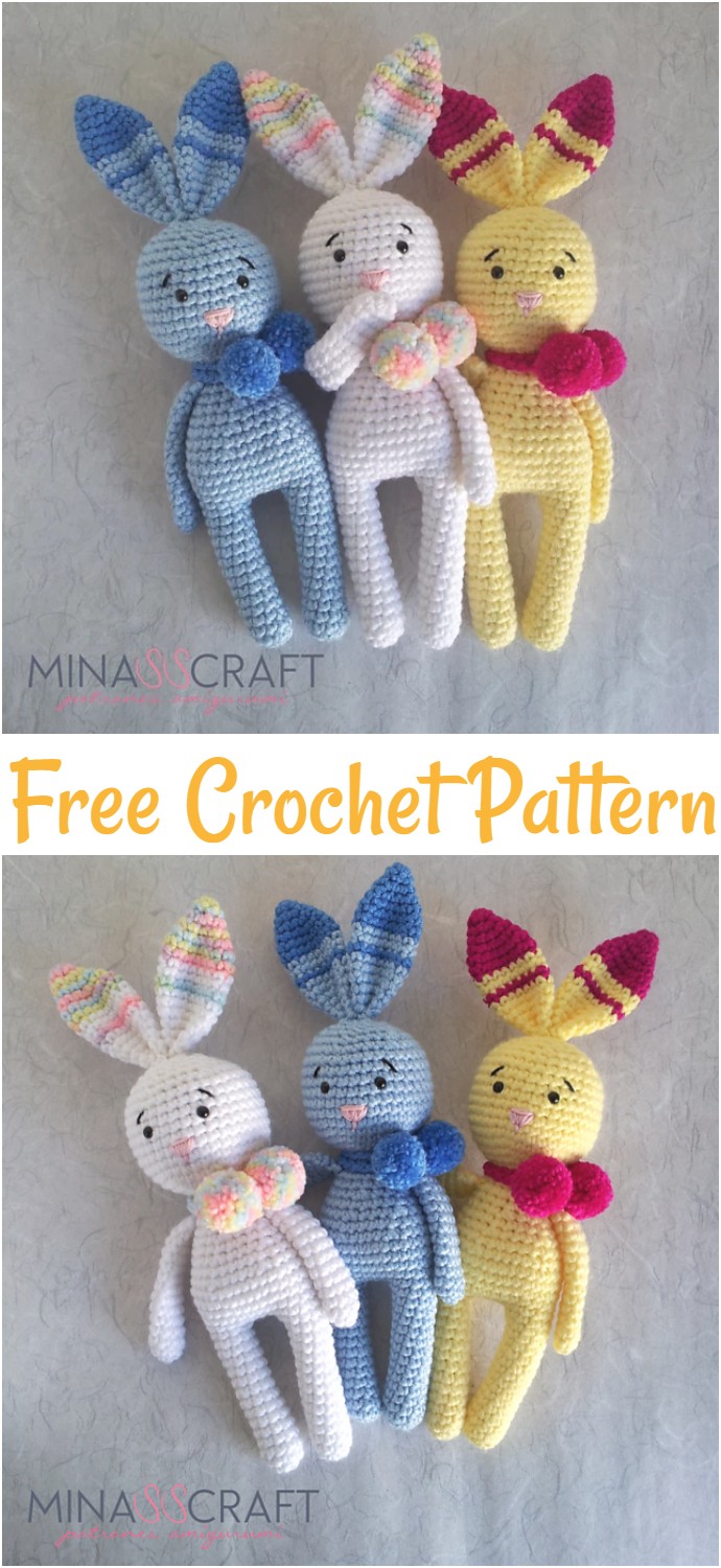 Bunny Pom Pom Amigurumi Crochet Free Pattern