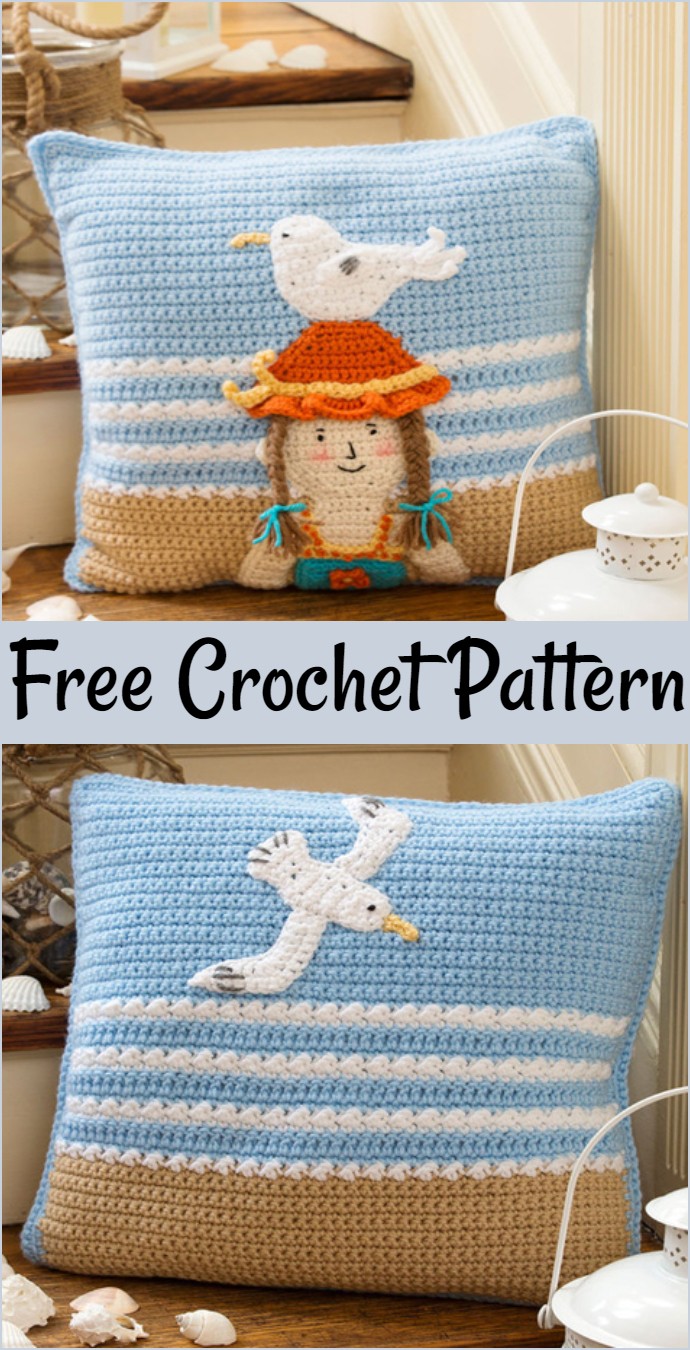 By The Sea Pillow Free Crochet Pattern