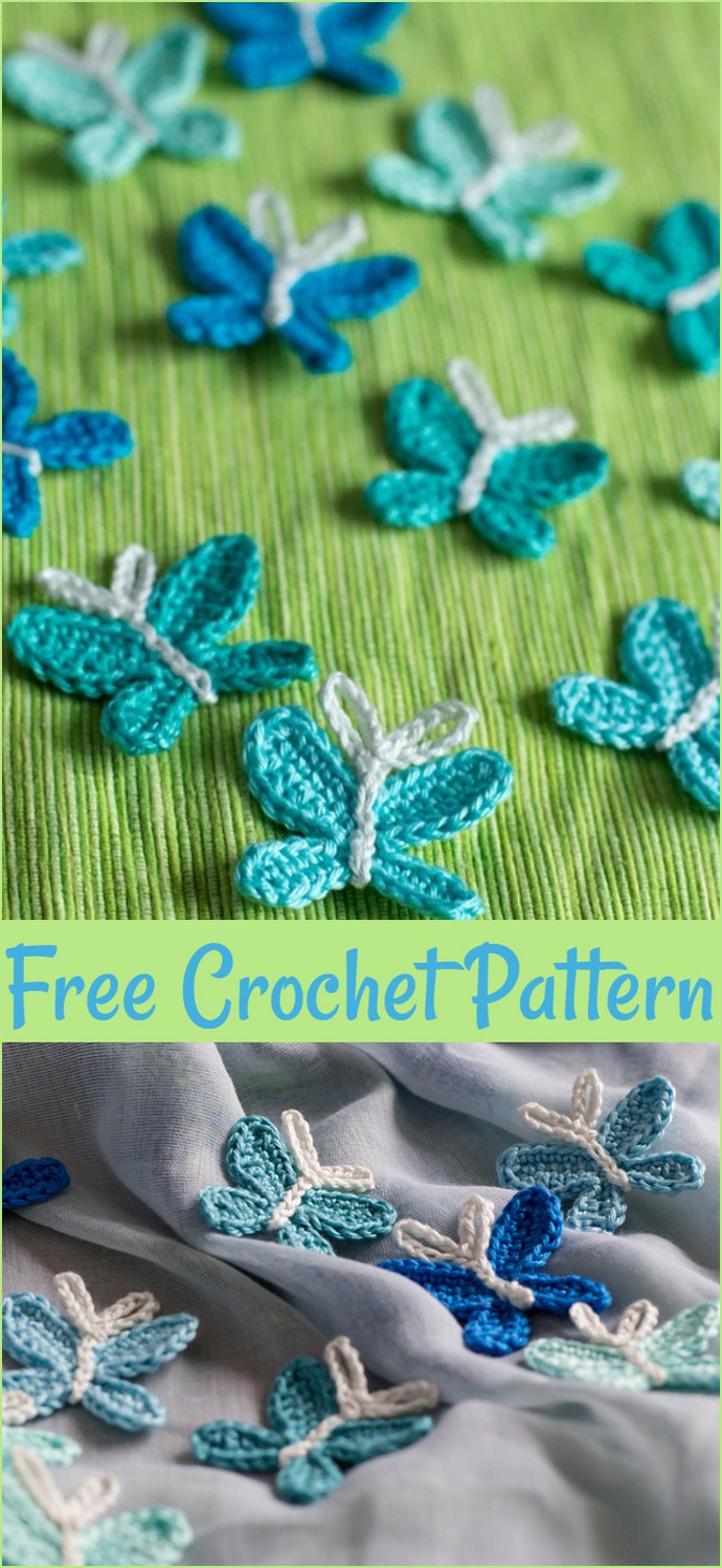 Crochet Butterfly Applique Free Pattern