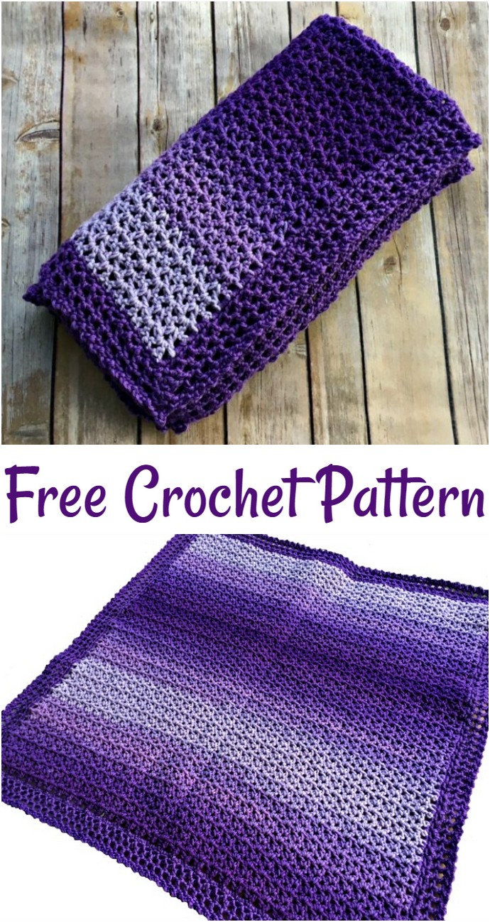 Easy Ombre Baby Blanket Free Crochet Pattern