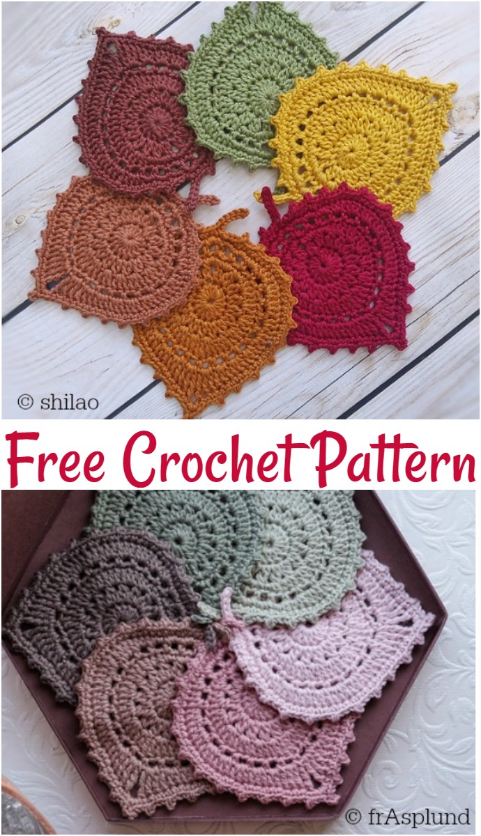 Leaf Coasters Free Crochet Pattern