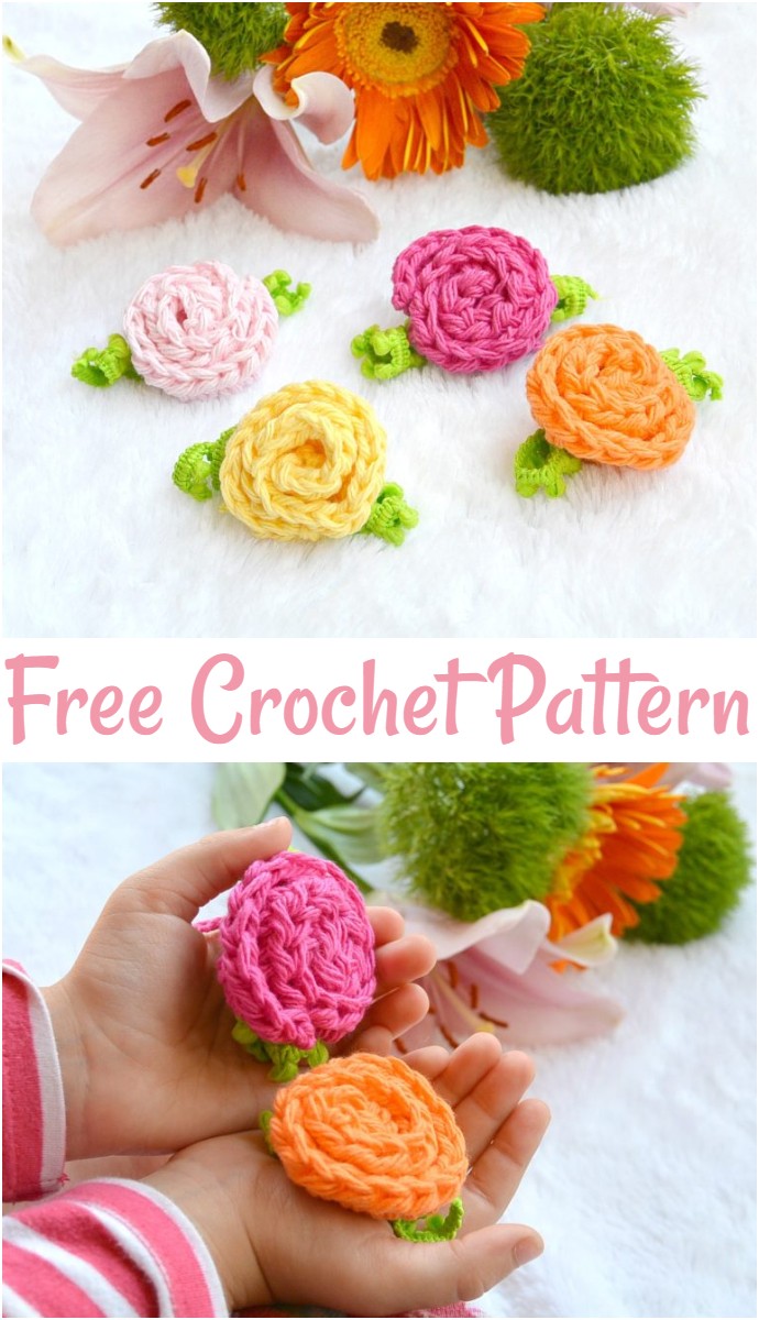 Little Free Crochet Deco Roses